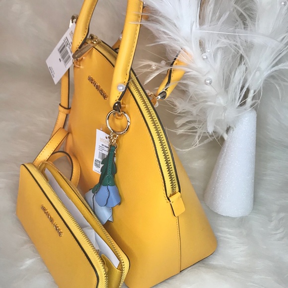 🌺MICHAEL KORS 3Pcs JASMINE YELLOW EMMY SATCHEL SET - Picture 5 of 8